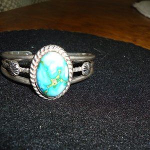 Southwester style White Sterling Silver Cuff Bracelet  $325